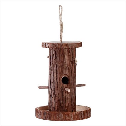 WOOD BARK BIRDFEEDER