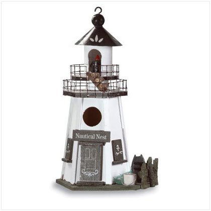 WOOD 'LIGHTHOUSE' BIRDHOUSE