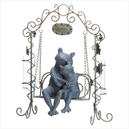 ALAB FROGS ON SWING/BUD VASES