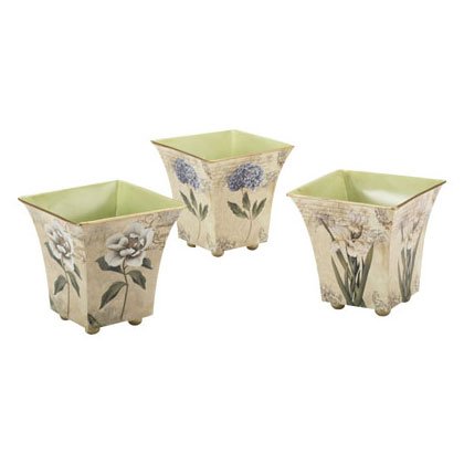 3 PC. NESTED ROSE TIN POTS