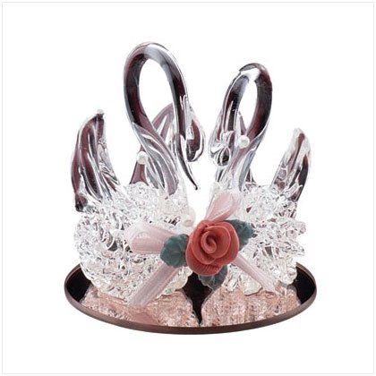 TWIN SWANS-SPUN GLASS