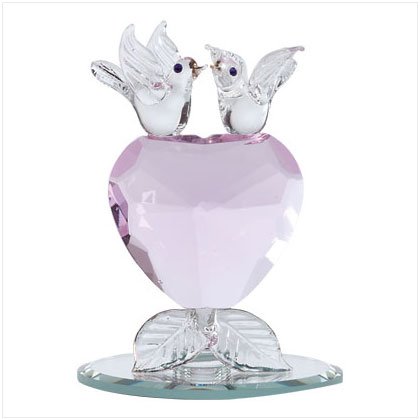 GLASS LOVEBIRDS/CRYSTAL HEART