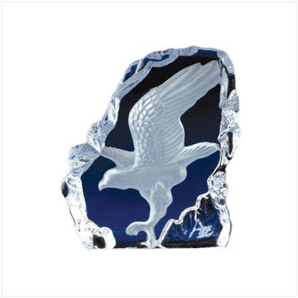 CLEAR GLASS CARVED EAGLE