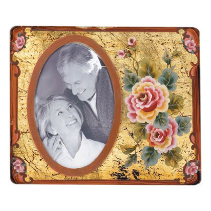 ROSES 4 X 6 GLASS PHOTO FRAME