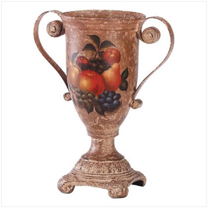 ANTIQUE FRUIT VASE/METAL HANDLE