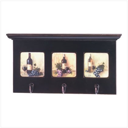 WINE TILES COAT HANGER PLAQ