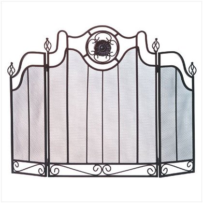 METAL MEDALLION FIREPLACE SCREEN