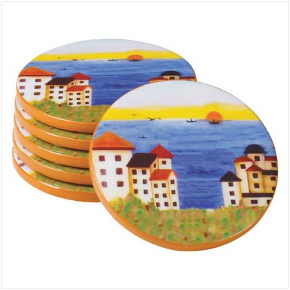 6 PC PATCHWORK COAST COASTERS