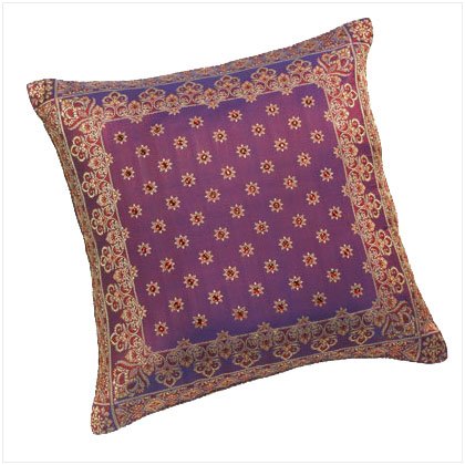 BURG & GOLD BROCADE CUSHION