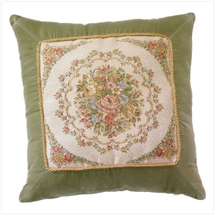 GREEN FLORAL CUSHION/FILLER