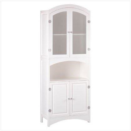 WOOD LINEN CABINET W/DRAWERS