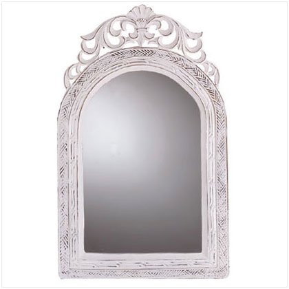 DISTRESS WHITE WOOD MIRROR
