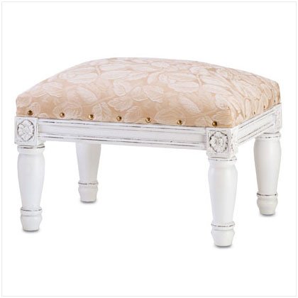 FLORAL FABRIC PADDED FOOTSTOOL