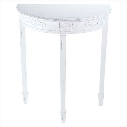 DISTRESS WHITE WOOD HALL TABLE-1