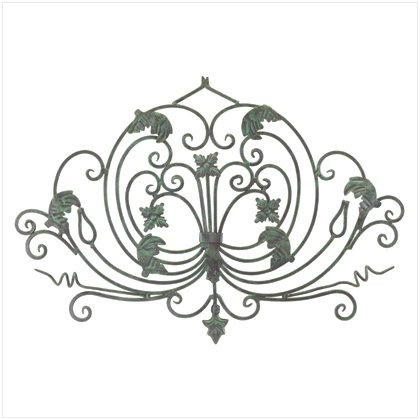 DARK GREEN WROUGHT IRON WALL PLAQUE