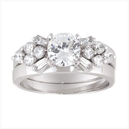 SILVER CUBIC ZIRCONIA RING SET
