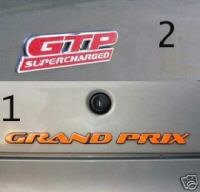 Pontiac Grand Prix GTP side badge & trunk overlays
