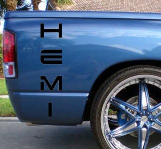 Custom made dodge HEMI bedside bed side vinyl decals