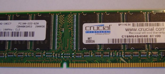 Crucial Technology CT8M64S4D8E, 2 X 64 MB memory (2 pack)
