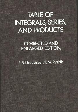 Table of Integrals, Series and Products