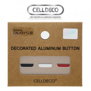 Celldeco Real Aluminum Home Button sticker for Galaxy S3 - Black/White/Red