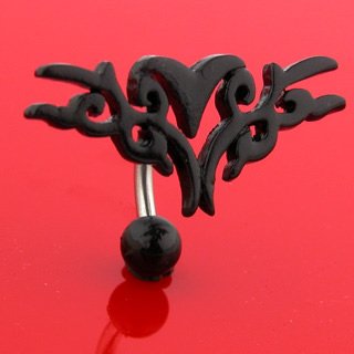 Tribal Shield Top Down Navel Ring 14ga 1.6mm