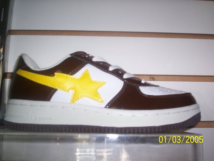 Brown/yellow/white Bapes
