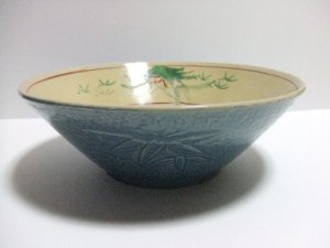 VINTAGE SETO WARE KASHIKI BIG BOWL JAPANESE POTTERY ANTIQUE