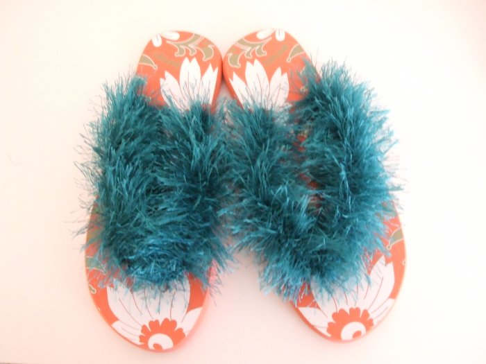 Orange Flower Flip Flops