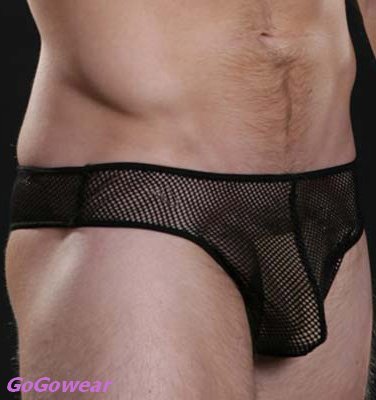 Mens Sexy Black See-Thru Briefs,Male stripper wear Size M-L (3050) free shipping!