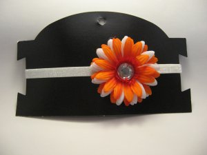 Orange and White Flower Headband