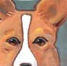 Corgi Red Portait Tile