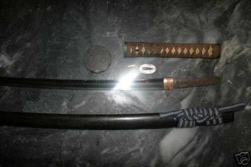 Japanese sword long wakizashi in katana koshirae