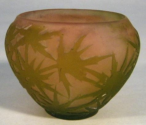 C.1905 SIGNED GALLE FRENCH CAMEO ART GLASS VASE 3"