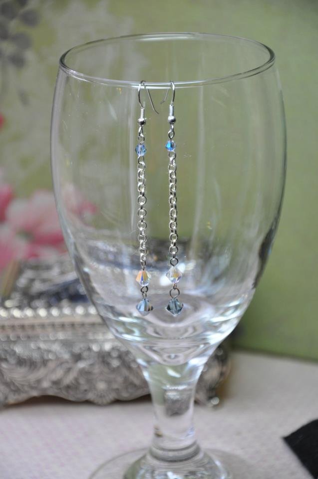 Crystal Chain Swarovski Crystal Drop Earrings