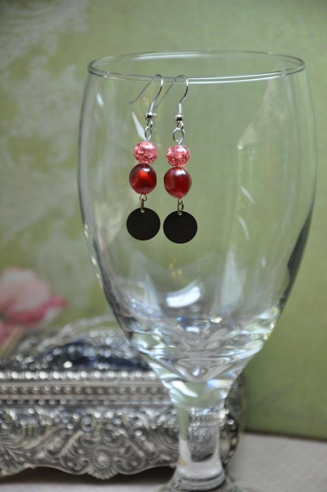 Shimmer Red and Bronze Earrings