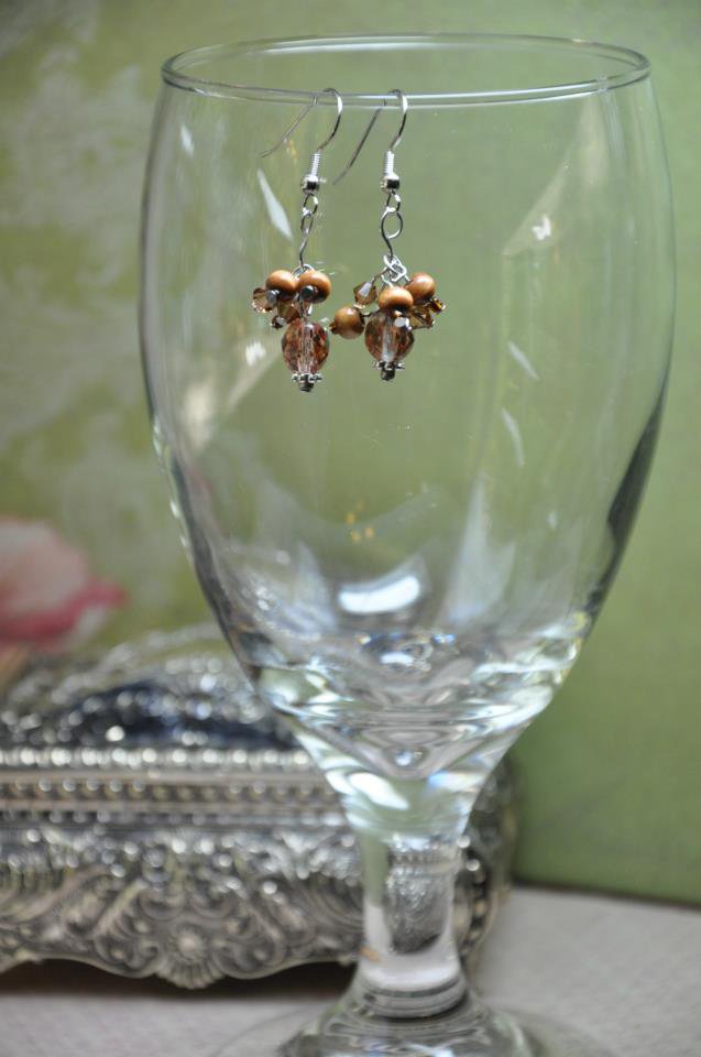 Shimmer Brown Drop Earrings