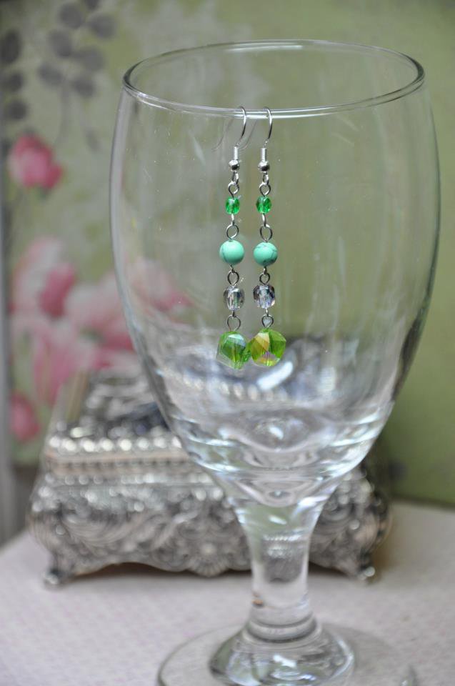 Green Rock Crystal Earrings