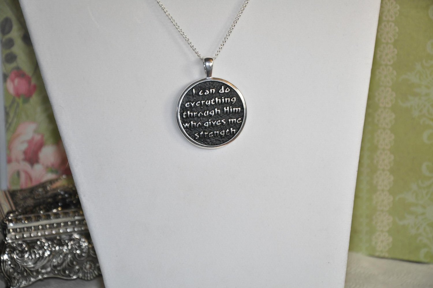 Philippians 4 13 Bible Verse Pendant Necklace