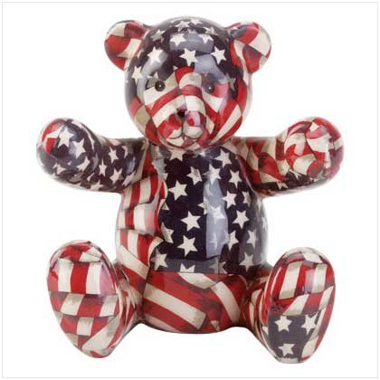 Patriotic Patchwork Bear Bank