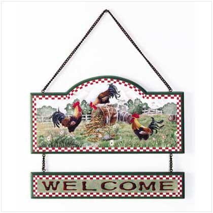Rooster Welcome Sign