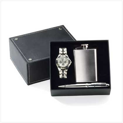 Watch Pen Flask Set
