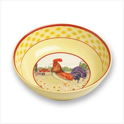 Dolomite Rooster Serving Bowl