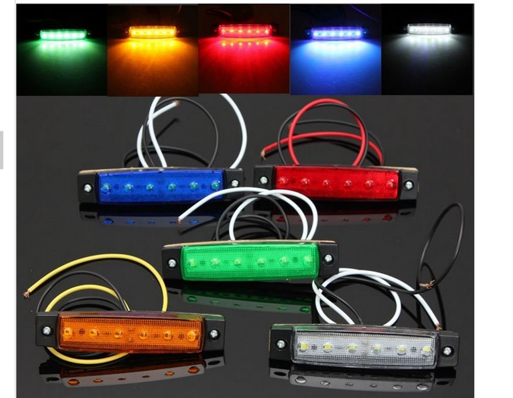 12V 6 LED Bus Truck Trailer Lorry Side Markers Indicator Light