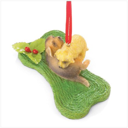 Discount Christmas Shopping: Christmas Playful Puppies Ornament