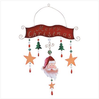 Discount Christmas Shopping: Metal Santa Merry Xmas Plaque