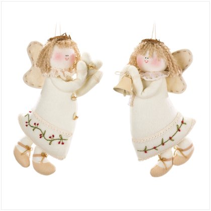 Discount Christmas Shopping: Plush Angel Ornaments Set of 2