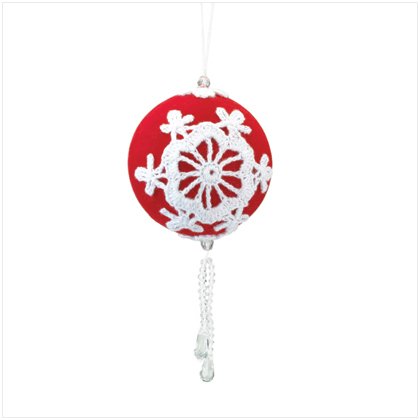 Discount Christmas Shopping: Red Christmas Ball Ornament with Dangling Beads