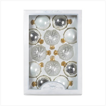 Discount Christmas Shopping: Silver and Gold Christmas Ornaments Set of 12