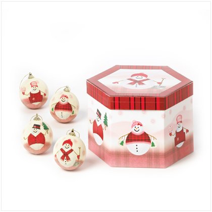 Discount Christmas Shopping: Snowman Ball Ornaments Set of 12
